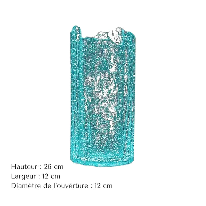 Vase en Verre Bleu Lumineux | Design Scandinave et Décoratif - Maison Vase