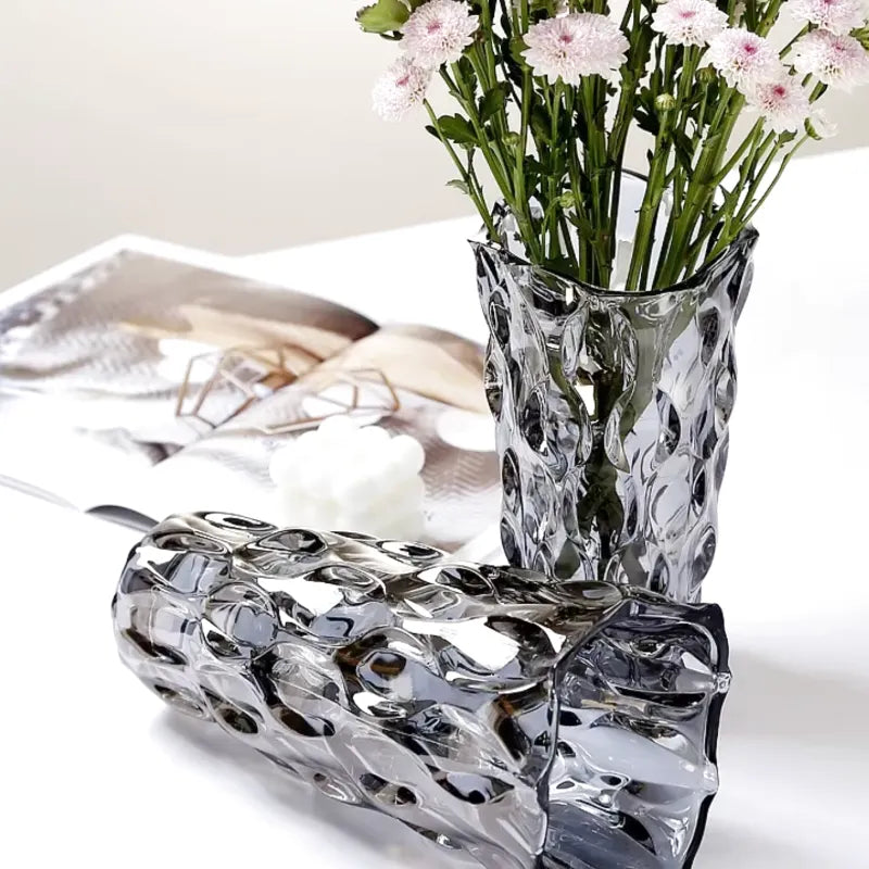 Vase en Verre Bohème | Design Cristal Ondulé - Maison Vase