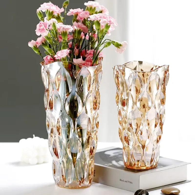 Vase en Verre Bohème | Design Cristal Ondulé - Maison Vase