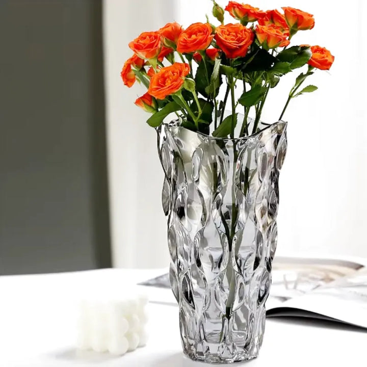 Vase en Verre Bohème | Design Cristal Ondulé - Maison Vase