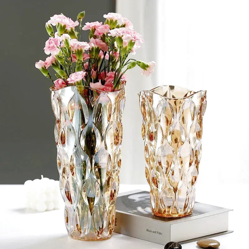Vase en Verre Bohème | Design Cristal Ondulé - Maison Vase