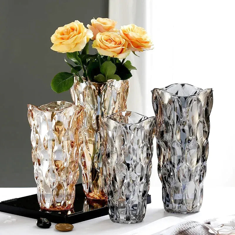 Vase en Verre Bohème | Design Cristal Ondulé - Maison Vase