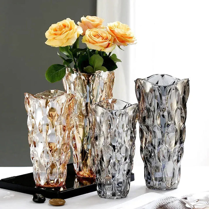 Vase en Verre Bohème | Design Cristal Ondulé - Maison Vase