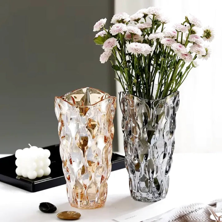 Vase en Verre Bohème | Design Cristal Ondulé - Maison Vase