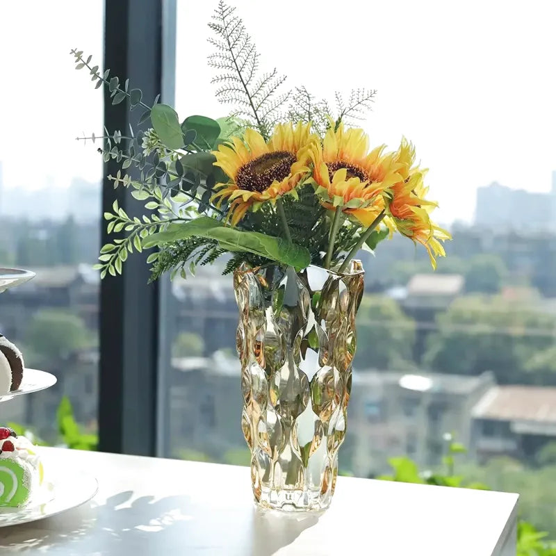 Vase en Verre Bohème | Design Cristal Ondulé - Maison Vase