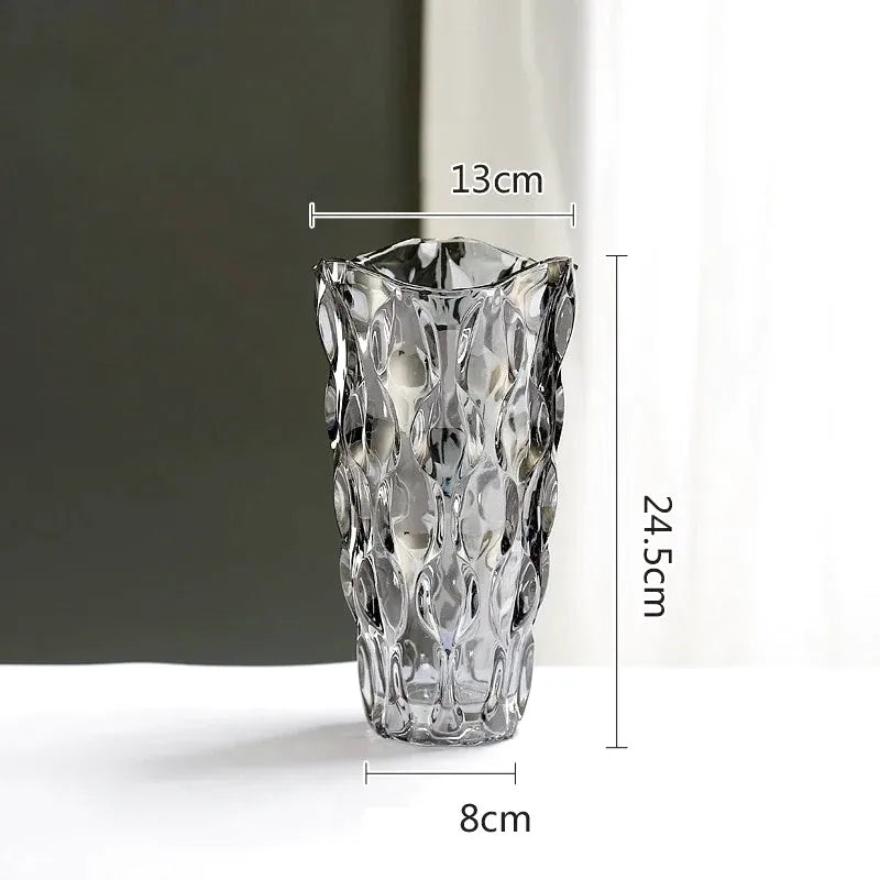 Vase en Verre Bohème | Design Cristal Ondulé - Maison Vase
