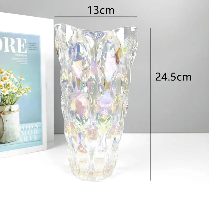Vase en Verre Bohème | Design Cristal Ondulé - Maison Vase