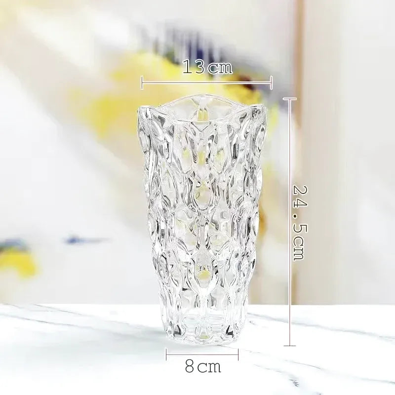 Vase en Verre Bohème | Design Cristal Ondulé - Maison Vase