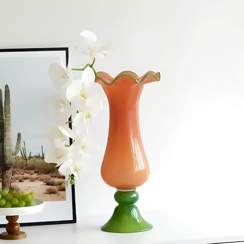 Vase en Verre Coloré Décoratif | Élégance Vintage d’Inspiration Française - Maison Vase