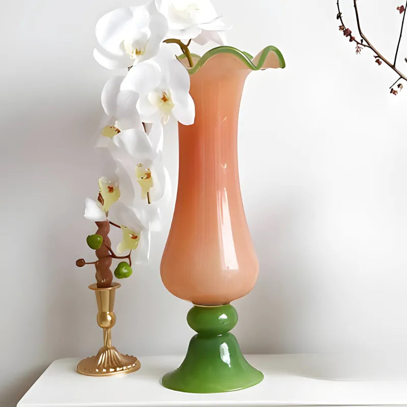 Vase en Verre Coloré Décoratif | Élégance Vintage d’Inspiration Française - Maison Vase