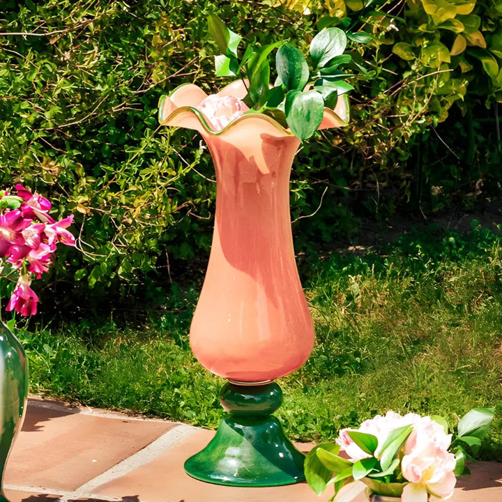 Vase en Verre Coloré Décoratif | Élégance Vintage d’Inspiration Française - Maison Vase
