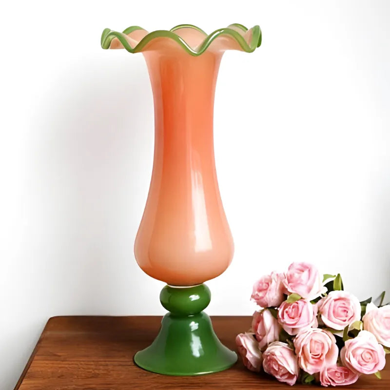 Vase en Verre Coloré Décoratif | Élégance Vintage d’Inspiration Française - Maison Vase