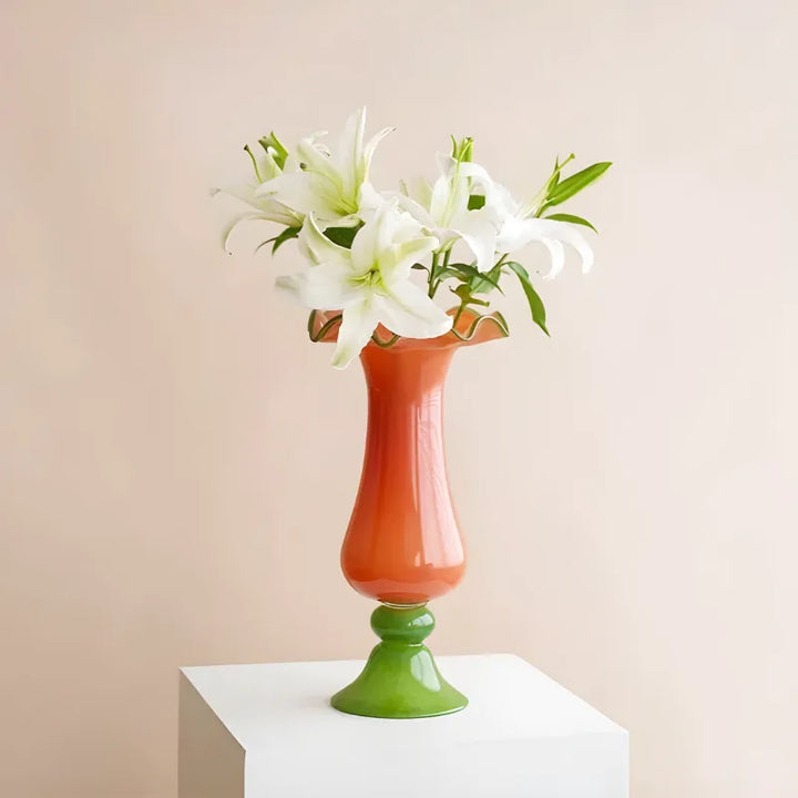 Vase en Verre Coloré Décoratif | Élégance Vintage d’Inspiration Française - Maison Vase