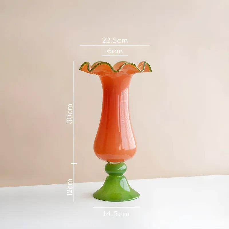 Vase en Verre Coloré Décoratif | Élégance Vintage d’Inspiration Française - Maison Vase