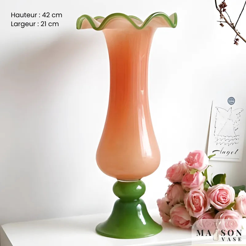 Vase en Verre Coloré Décoratif | Élégance Vintage d’Inspiration Française - Maison Vase