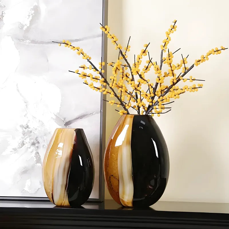 Vase en Verre Moderne et Minimaliste | Chic Instantané | Teintes Luxueuses - Maison Vase
