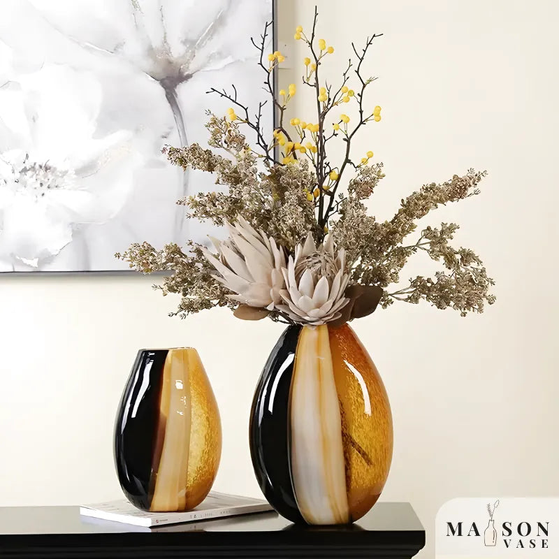 Vase en Verre Moderne et Minimaliste | Chic Instantané | Teintes Luxueuses - Maison Vase