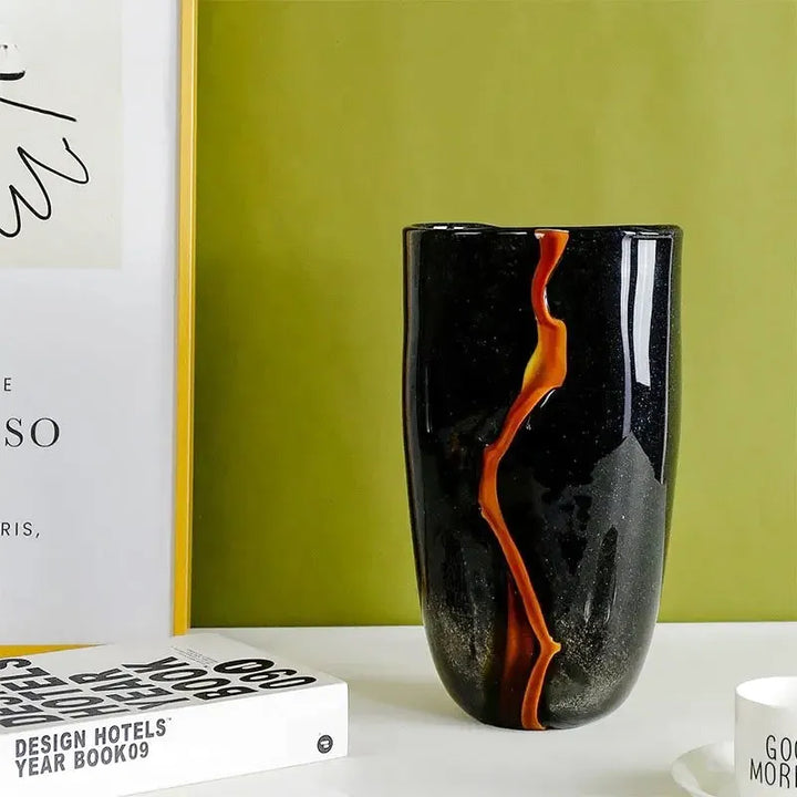 Vase en Verre Peint Minimaliste | Moderne et Décoratif - Maison Vase