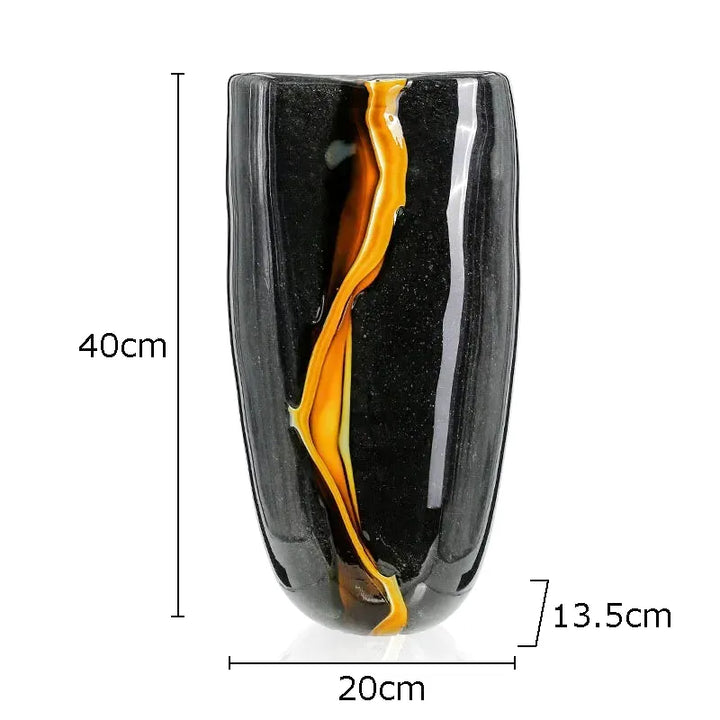 Vase en Verre Peint Minimaliste | Moderne et Décoratif - Maison Vase