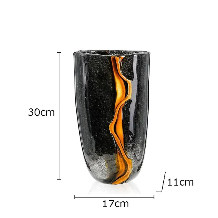 Vase en Verre Peint Minimaliste | Moderne et Décoratif - Maison Vase