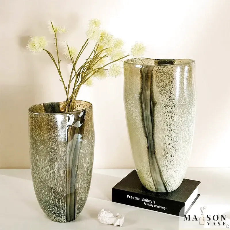 Vase en Verre Peint Minimaliste | Moderne et Décoratif - Maison Vase