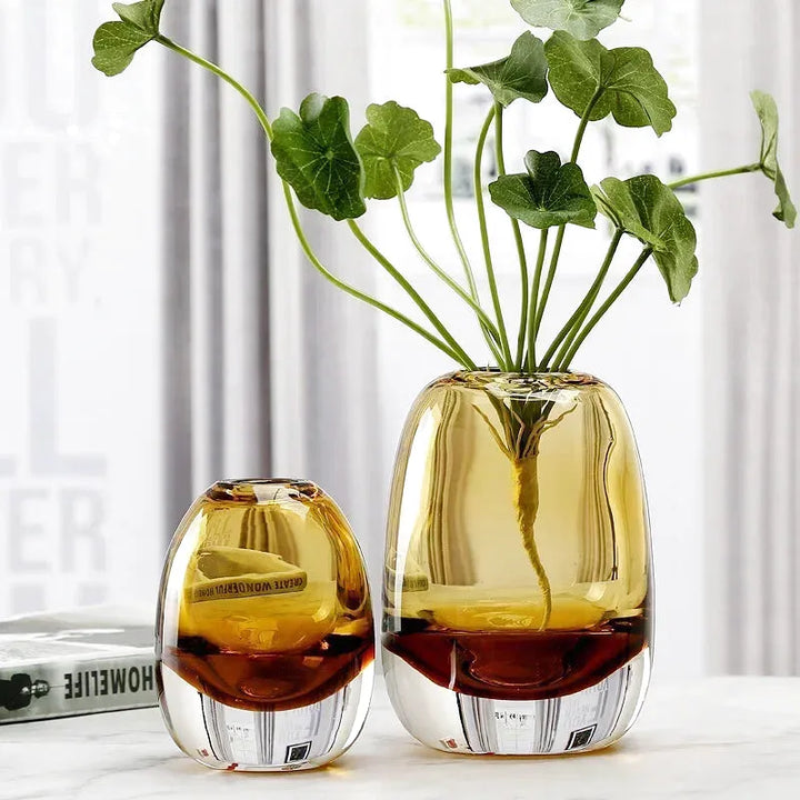 Vase en Verre Transparent Épais | Style Moderne et Luxe - Maison Vase
