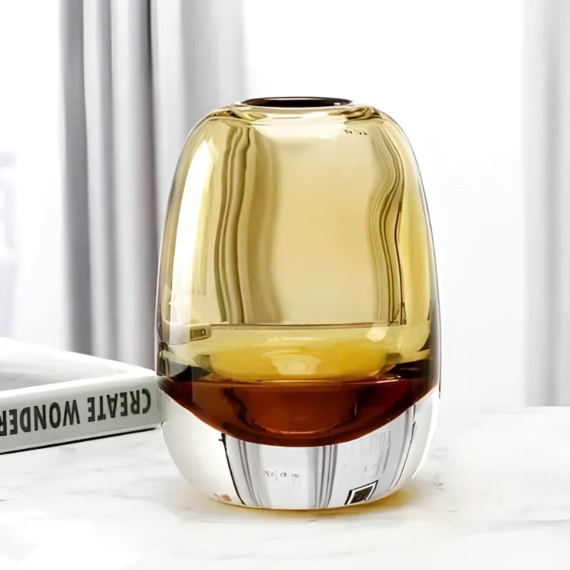 Vase en Verre Transparent Épais | Style Moderne et Luxe - Maison Vase