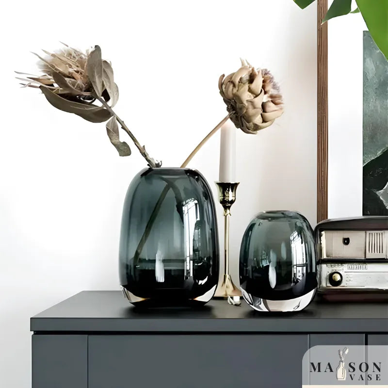Vase en Verre Transparent Épais | Style Moderne et Luxe - Maison Vase
