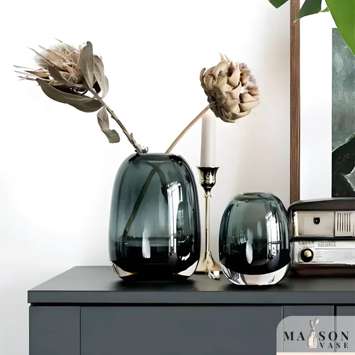 Vase en Verre Transparent Épais | Style Moderne et Luxe - Maison Vase