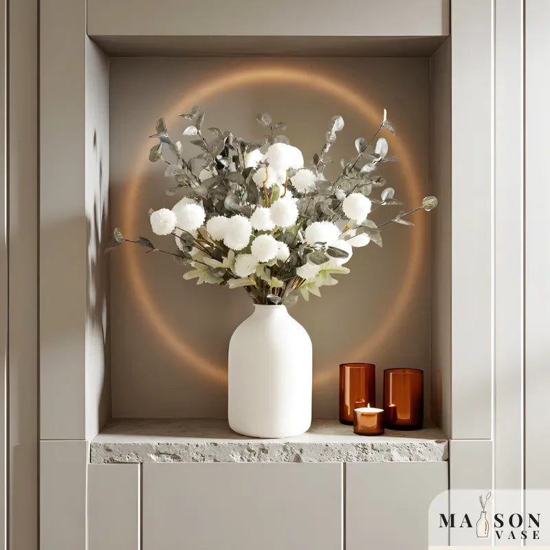 Vase Métal Mat | Style Décoratif Moderne Épuré - Maison Vase