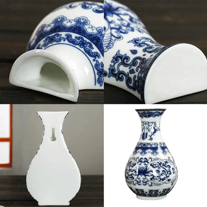 Vase Mural Chinois en Porcelaine Bleu et Blanc | L’Élégance Vintage - Maison Vase