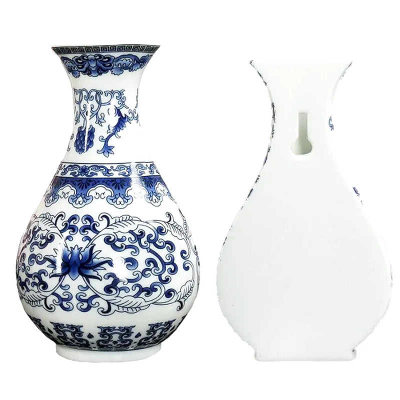 Vase Mural Chinois en Porcelaine Bleu et Blanc | L’Élégance Vintage - Maison Vase