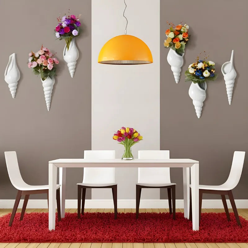 Vase Mural en Forme de Coquillage | Céramique Blanche Déco Bord de Mer - Maison Vase