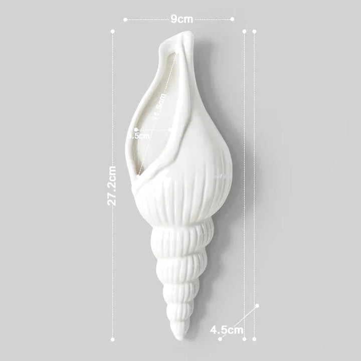 Vase Mural en Forme de Coquillage | Céramique Blanche Déco Bord de Mer - Maison Vase