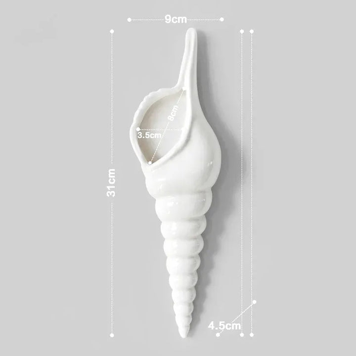 Vase Mural en Forme de Coquillage | Céramique Blanche Déco Bord de Mer - Maison Vase