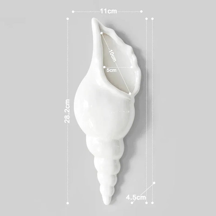 Vase Mural en Forme de Coquillage | Céramique Blanche Déco Bord de Mer - Maison Vase