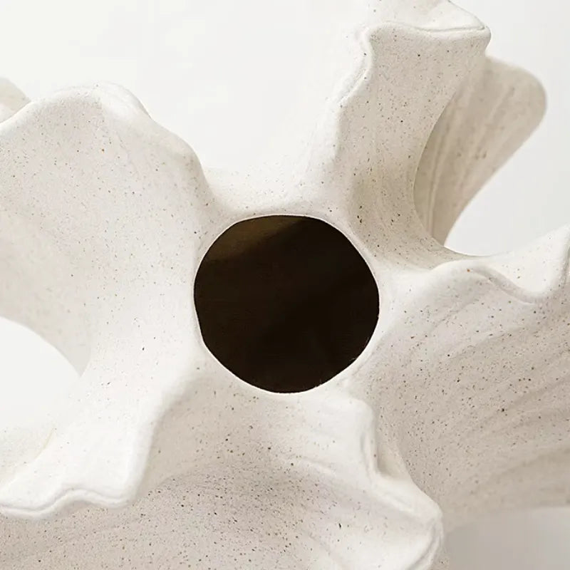 Vase Pampa Décoratif en Céramique | Design Pétale et Plis Élégants - Maison Vase