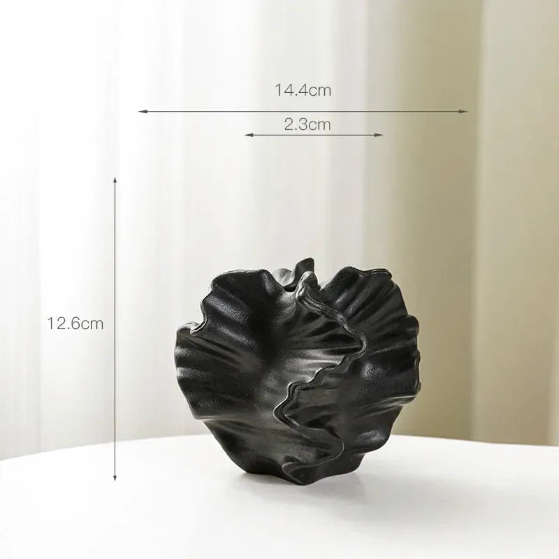 Vase Pampa Décoratif en Céramique | Design Pétale et Plis Élégants - Maison Vase