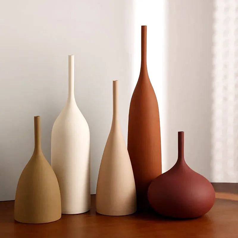 Vase Porcelaine Brute | Déco Intérieure Minimaliste | 5 Tailles