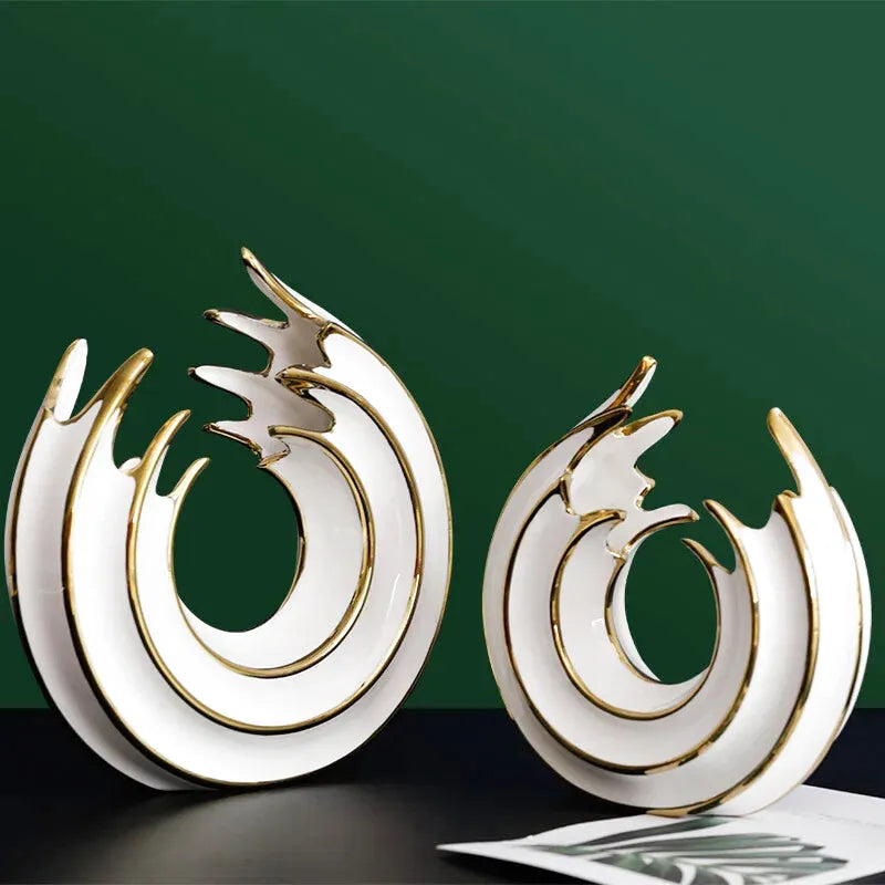 Vase Rond en Céramique | Design Abstrait et Finition Luxe - Maison Vase