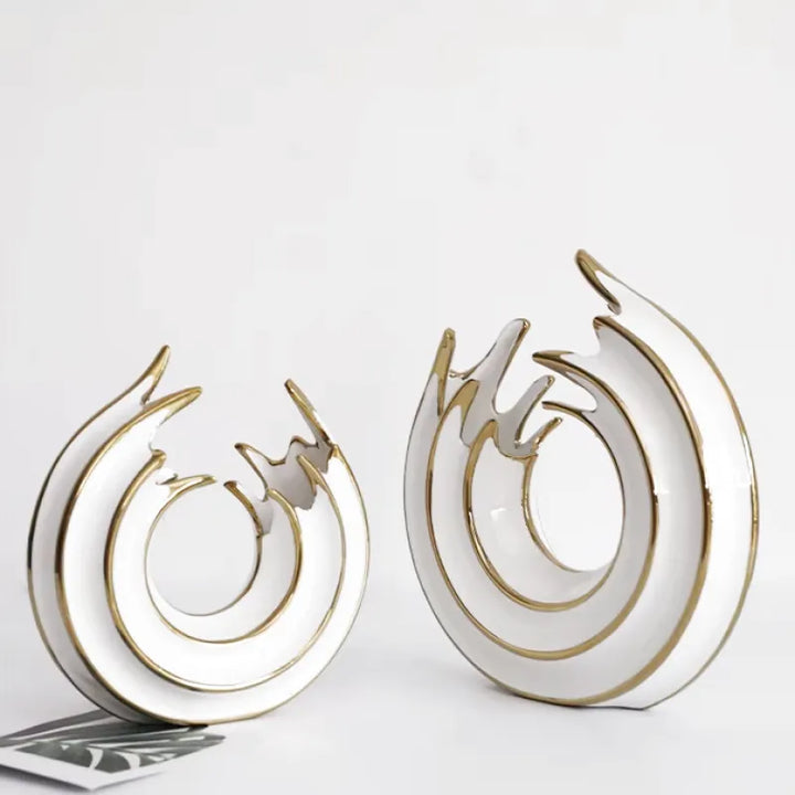Vase Rond en Céramique | Design Abstrait et Finition Luxe - Maison Vase
