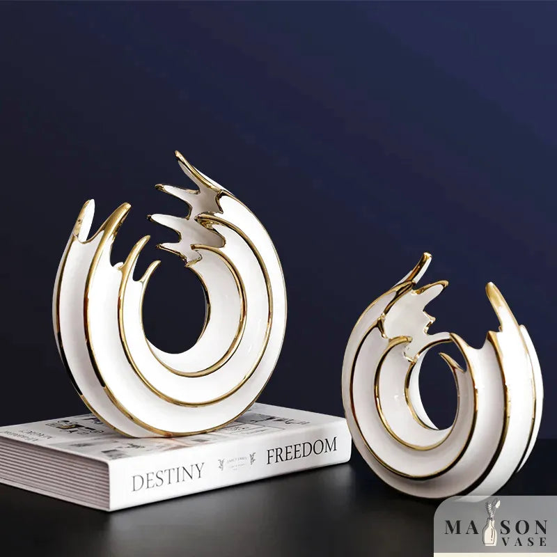 Vase Rond en Céramique | Design Abstrait et Finition Luxe - Maison Vase