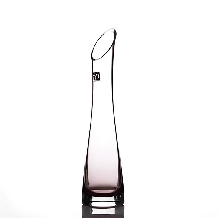Vase Soliflore en Verre Transparent | Design Oblique Moderne - Maison Vase