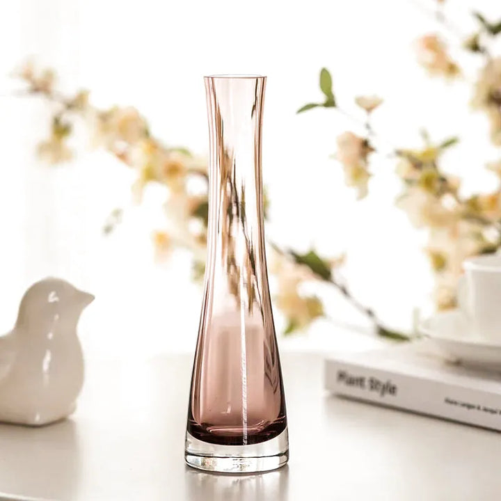 Vase Soliflore en Verre Transparent | Design Oblique Moderne - Maison Vase