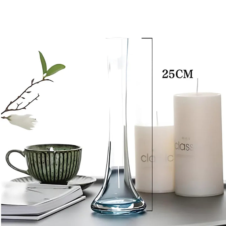 Vase Soliflore en Verre Transparent | Design Oblique Moderne - Maison Vase