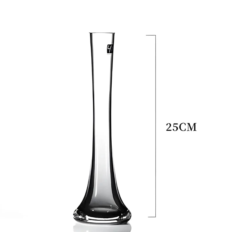 Vase Soliflore en Verre Transparent | Design Oblique Moderne - Maison Vase