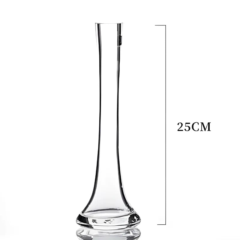 Vase Soliflore en Verre Transparent | Design Oblique Moderne - Maison Vase
