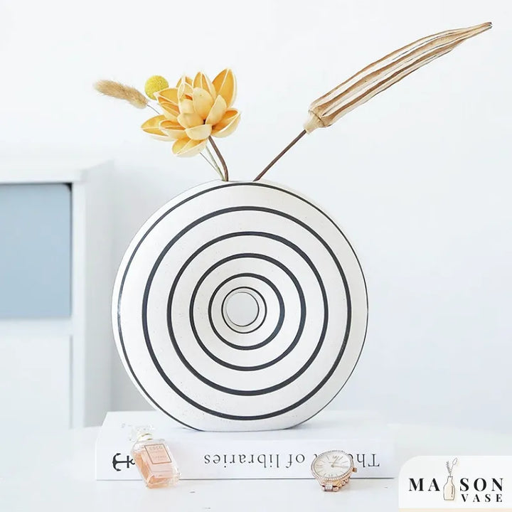 Vase Soliflore Pampa Blanc Zèbre - Maison Vase