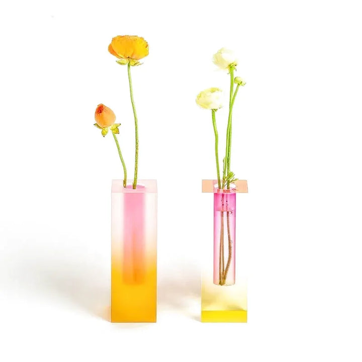 Vase Soliflore Transparent Coloré | Style Scandinave Chic en Acrylique - Maison Vase
