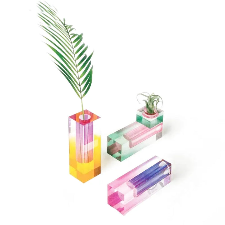 Vase Soliflore Transparent Coloré | Style Scandinave Chic en Acrylique - Maison Vase